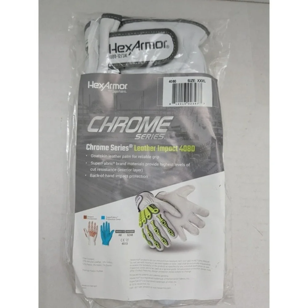 NEW HexArmor Chrome Series 4080 Cut Resistant Impact Gloves‎ Leather Men's 3XL - Picture 5 of 6